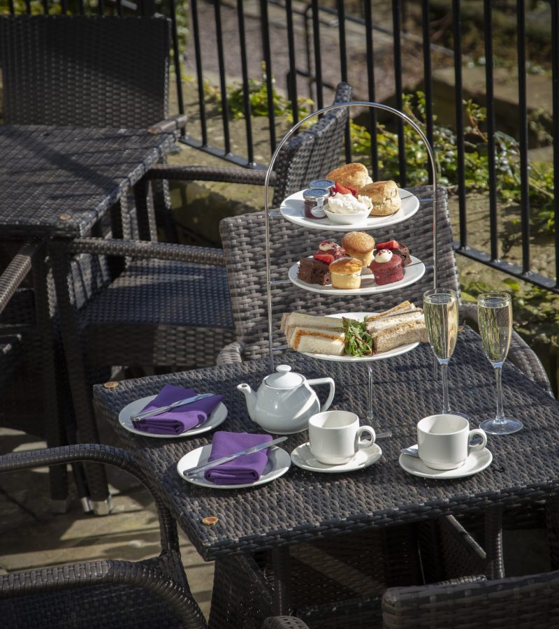 higher trapp afternoon tea on terrace