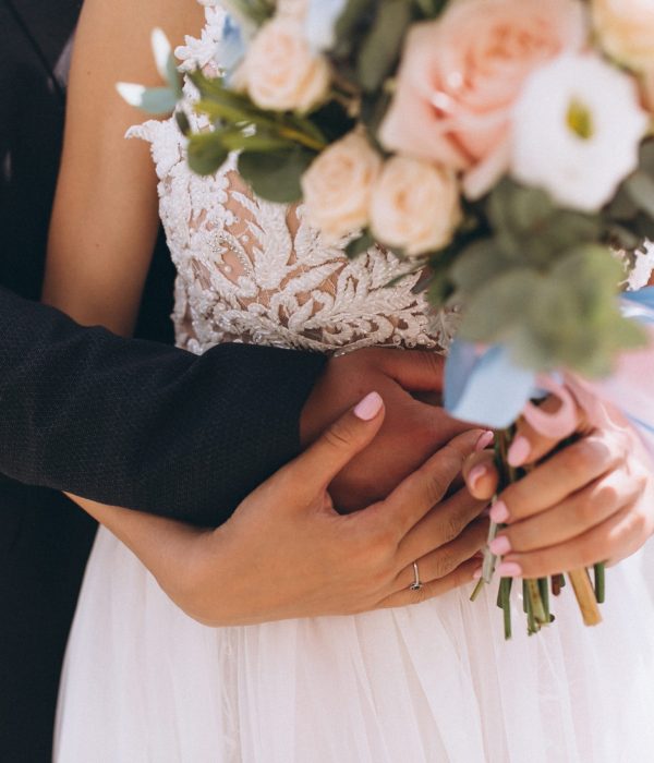 Wedding couple on their wedding day