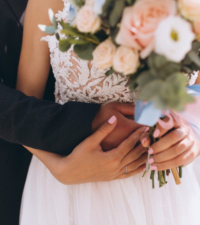 Wedding couple on their wedding day